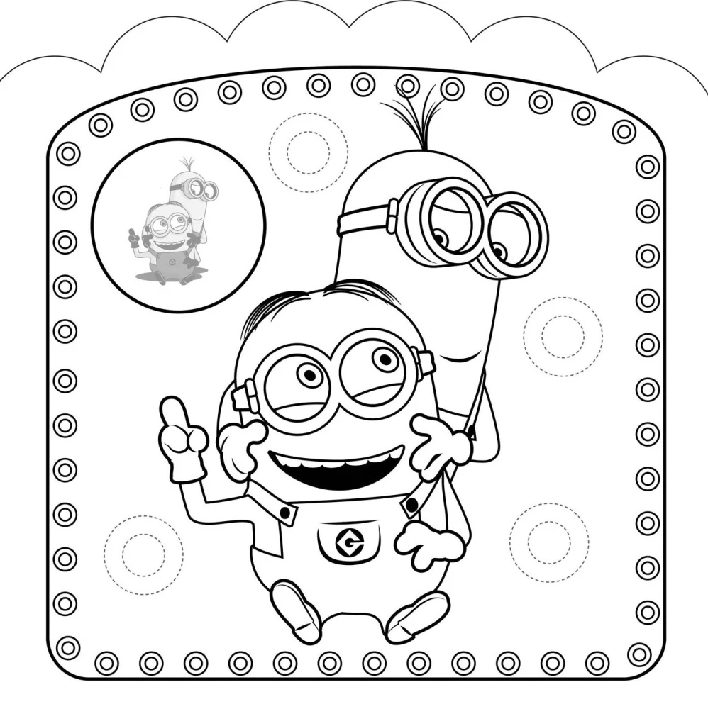 Coloring Stickers. Minions. Friends Forever
