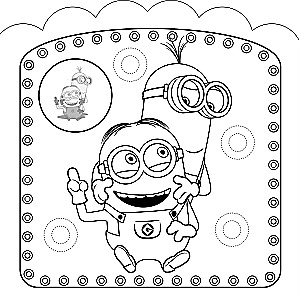 Coloring Stickers. Minions. Friends Forever