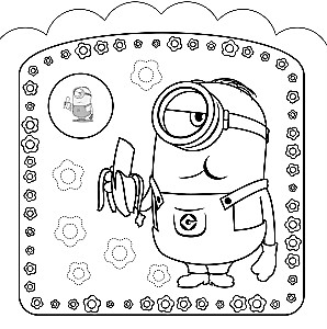 Coloring Stickers. Minions. Friends Forever