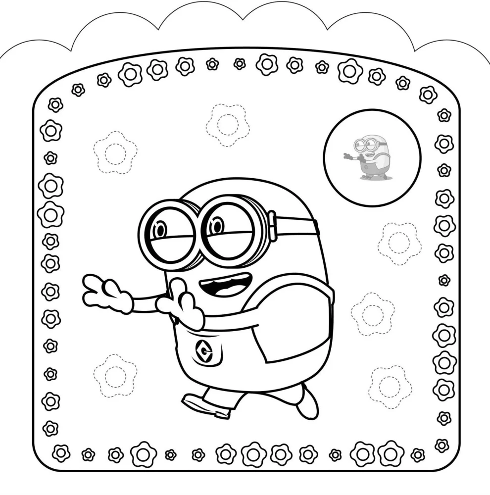 Coloring Stickers. Minions. Friends Forever