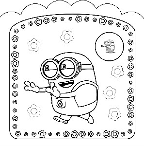 Coloring Stickers. Minions. Friends Forever