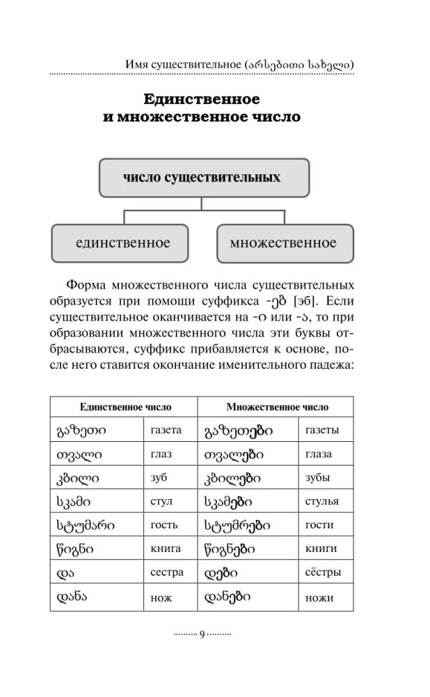 Georgische Grammatik ohne Nachhilfe. Alle Schwierigkeiten in einfachen Diagrammen