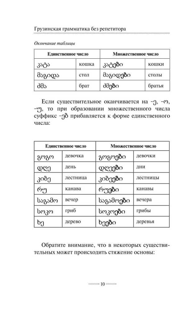 Georgische Grammatik ohne Nachhilfe. Alle Schwierigkeiten in einfachen Diagrammen