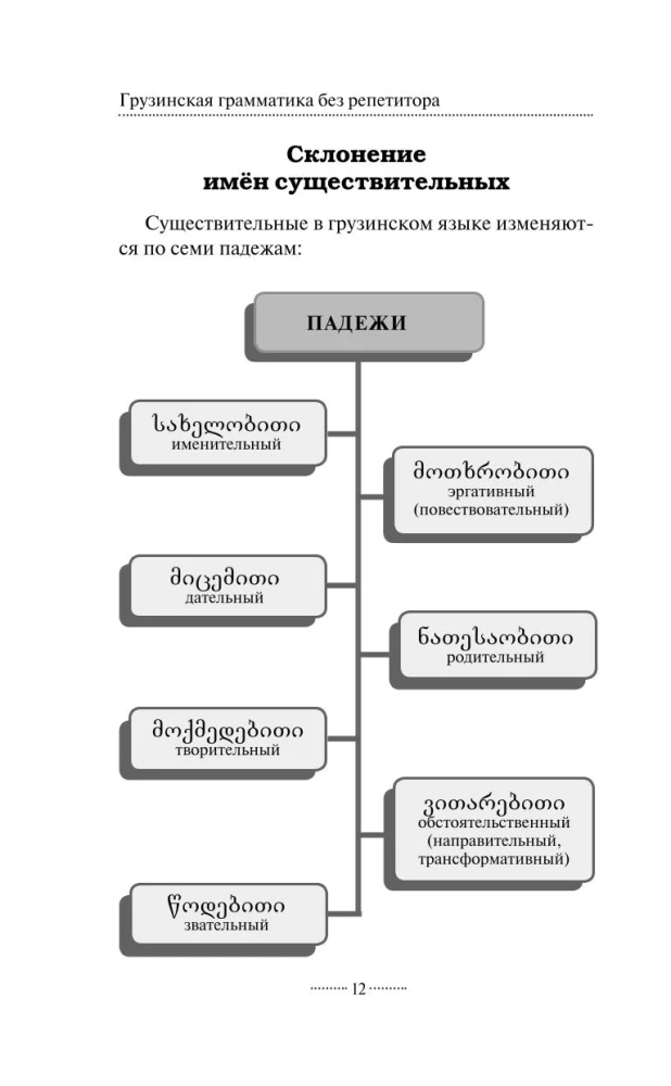 Georgische Grammatik ohne Nachhilfe. Alle Schwierigkeiten in einfachen Diagrammen