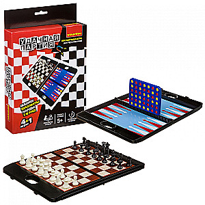 Sukcesywny zestaw 4w1. Szachy, warcaby, backgammon, 5 w rzędzie