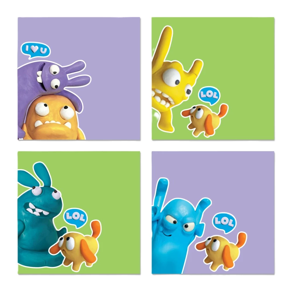 Self-adhesive Paper Pad - Jolly Friends, 50 Sheets, Assorted