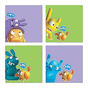 Self-adhesive Paper Pad - Jolly Friends, 50 Sheets, Assorted