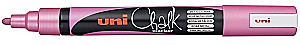 Uni PWE-5M Chalk Marker, 2.5 mm, Bullet Tip, Pink Metallic