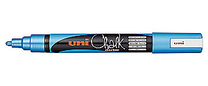 Chalk Marker Uni PWE-5M, 2.5 mm, bullet tip, metallic blue