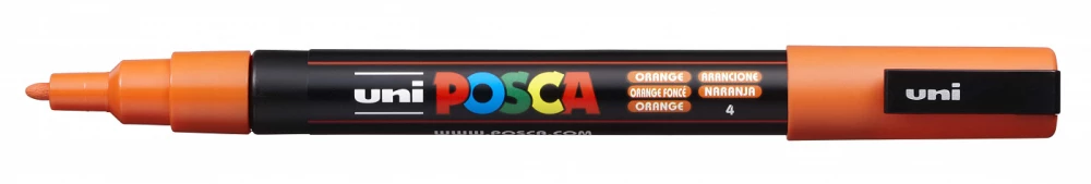 UNI "POSCA" PC-3M žymeklis, 0,9-1,3 mm, rutulinis antgalis, №4 oranžinė spalva