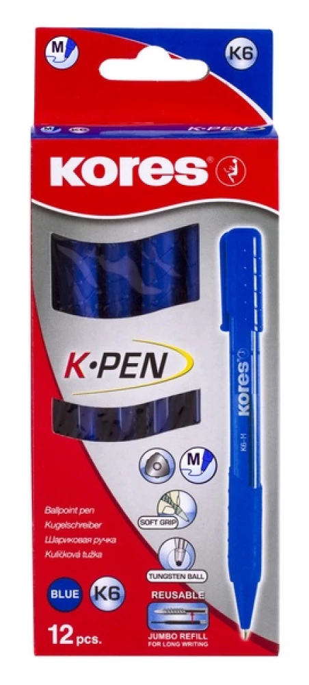 Ручка с трёхгранным корпусом K-PEN K6 (синяя)