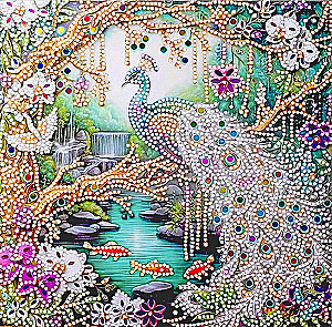 Deimantinė mozaika - Paukštis, 30x30, dalinis išdėstymas