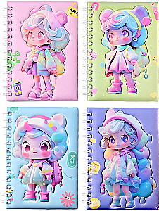 Notebook - Girls, lined, 80 sheets, assorted