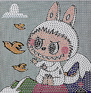 Deimantinė mozaika - Dantytis, 20x20, pilna išklotinė