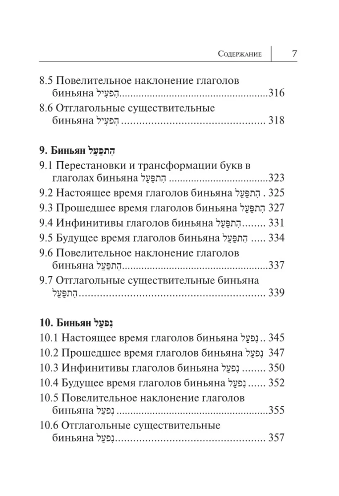 Visi ebreju valodas noteikumi shēmās un tabulās