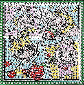 Deimantinė mozaika - Žubastikas, 20x20, pilna išdėstymas