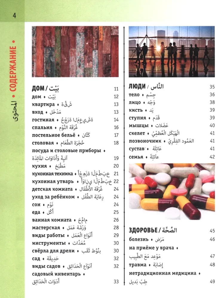 Arabic-Russian Visual Dictionary with Transcription