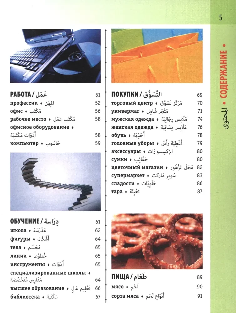 Arabic-Russian Visual Dictionary with Transcription