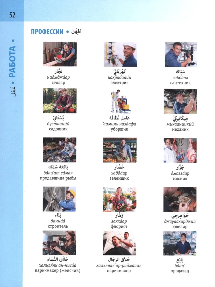 Arabic-Russian Visual Dictionary with Transcription