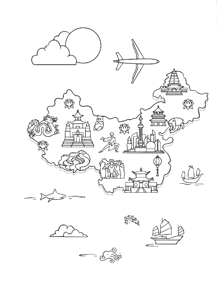 Chinesische Sprache: visueller Wörterbuch-Malbuch