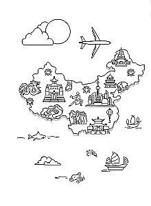 Chinesische Sprache: visueller Wörterbuch-Malbuch