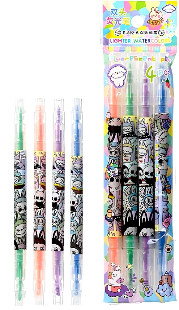 Highlighter Set - Toothed, Double-Sided, Assorted