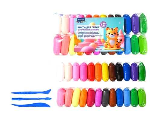 Superviegls plastilīns, 24 krāsas