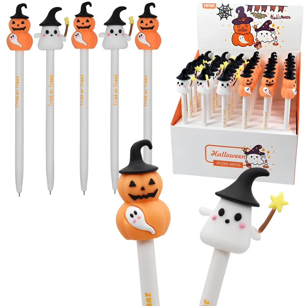 Ручка гелевая - Halloween, синяя, в ассортименте