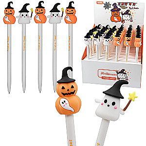 Ручка гелевая - Halloween, синяя, в ассортименте