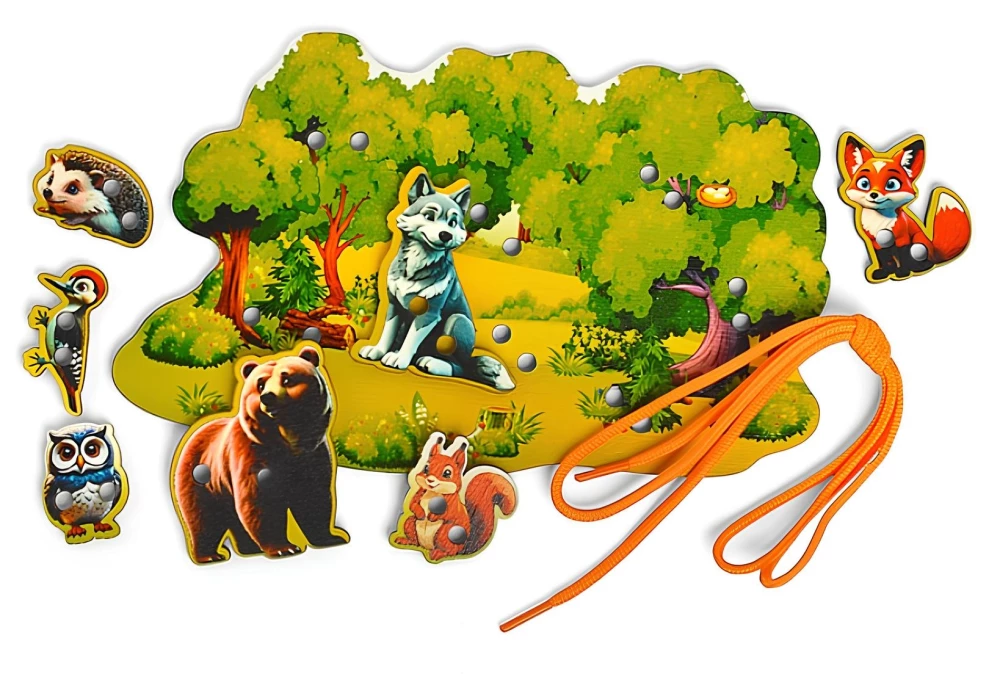 Игра - Шнуровка - Животные в лесу