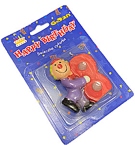 Svečs tortam - Klauns, cipars 8