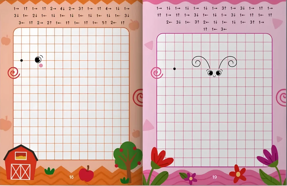 Move on the squares. Coloring book with tasks