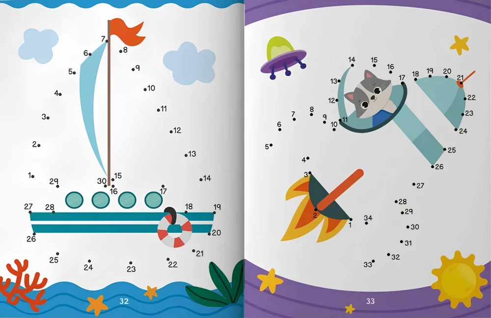 Circle by the numbers. Coloring book with tasks