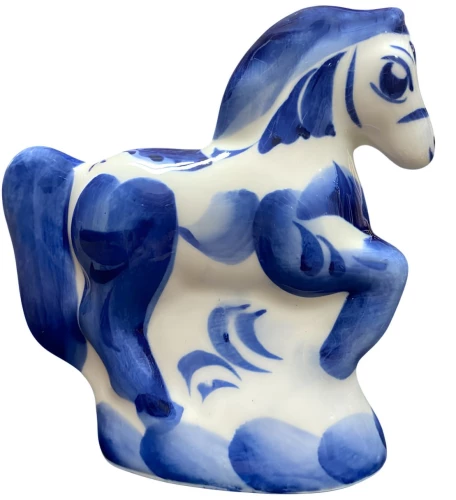 Porcelāna figūriņa - Zirdziņš zālē vidējais, Gžele