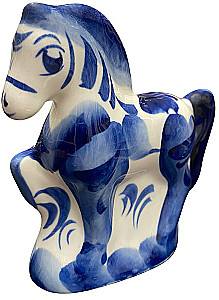 Porcelāna figūriņa - Zirdziņš zālē vidējais, Gžele