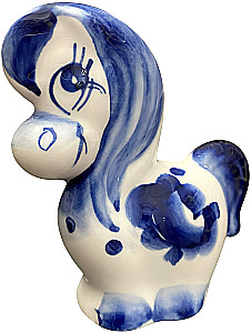 Figurine - Horse Vasilisa. Gzhel