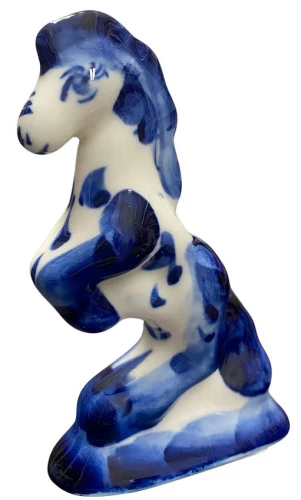 Figur - Kleine Zirkuspferd, Gzhel