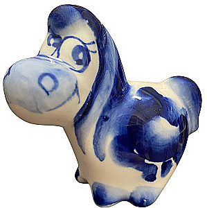 Figure - Horse with Mane, Small, Gzhel