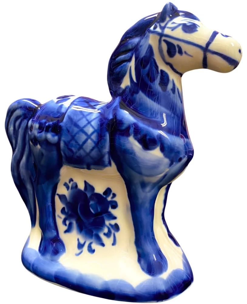 Figure - Horse. Rider, Gzhel