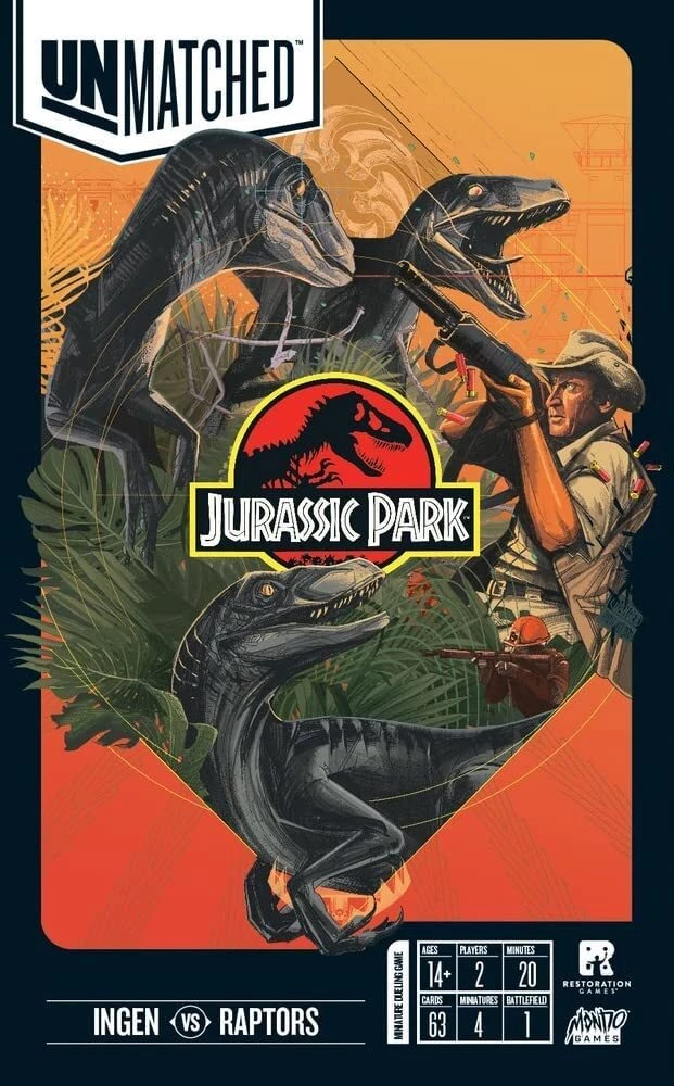 Настольная игра - Unmatched. Jurassic Park. InGen vs Raptors + правила на русском
