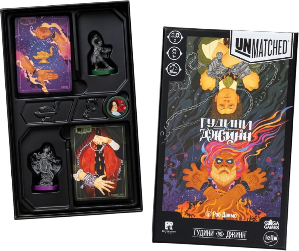 Настольная игра - Unmatched. Гудини против Джинна