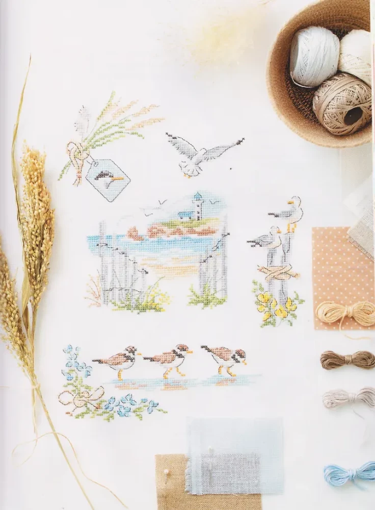 French Cross Stitch. Dreams of the Sea by Veronique Ajenner, over 20 large patterns