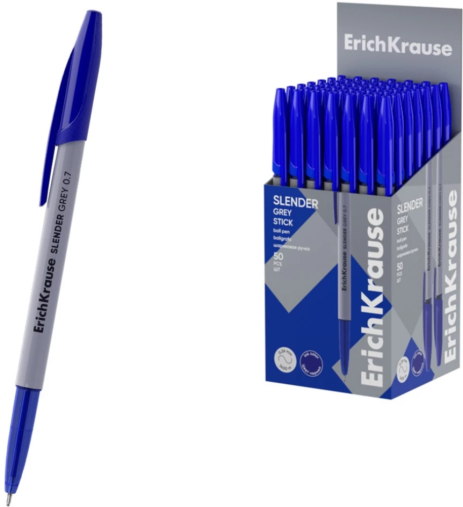 Rokas pildspalva - Slender Stick Grey, zila