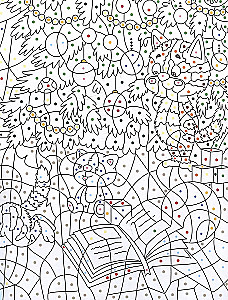 About Fedya, Vasya and Tosya. Coloring by numbers