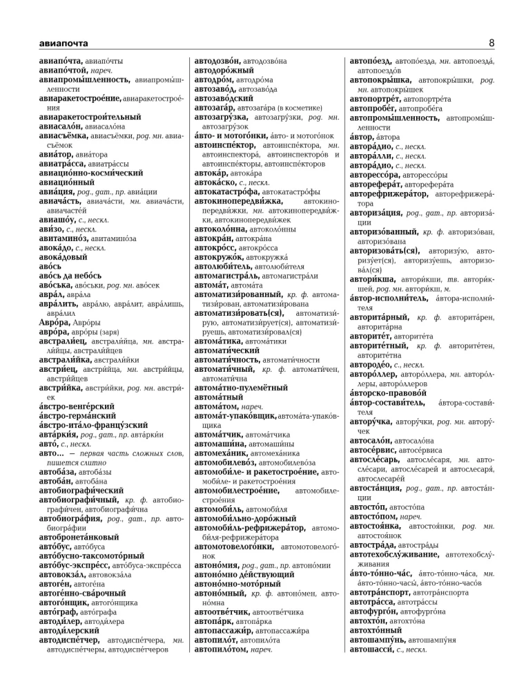 Suur ortograafiline sõnaraamat vene keeles koos täielike grammatiliste vormidega