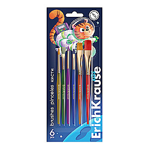 ErichKrause Space Animals Pinsel für Kreativität, Synthetik, 6 Stück