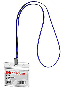 Horizontaler Badge mit Band, blau
