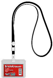 Horizontaler Badge mit Band, schwarz