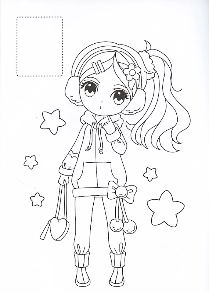 Malbücher mit leuchtenden Aufklebern. Anime