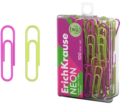 Metāla klipši ar vinila pārklājumu - Neon, daudzkrāsaini